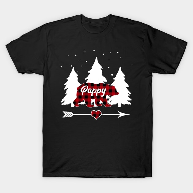 Pappy Bear Buffalo Plaid Christmas Matching Family Pajama T-Shirt by Soema